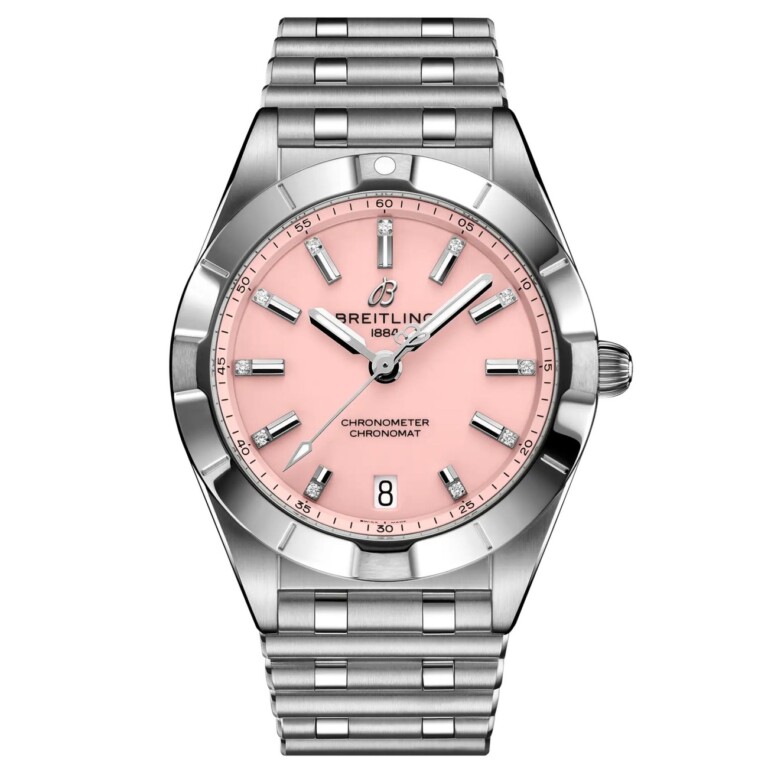 Breitling Chronomat Quartz 32mm A77310101K1A1 Stainless Steel Watch Pink Dial