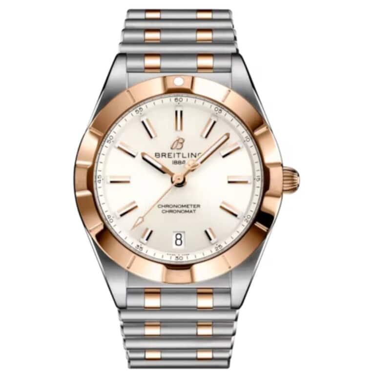 Breitling Chronomat U77310101A1U1 32mm White Dial Fixed Bezel Stainless Steel and 18k Red Gold with Stainless Steel and 18k