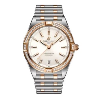 Breitling Chronomat U77310591A1U1 32mm White Dial Stainless Steel & 18k Red Gold (Gem-set) with Stainless Steel &