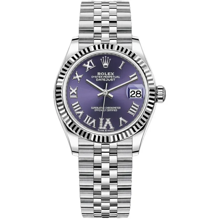 Rolex Datejust 278274-0026 Stainless Steel and White Gold with Purple Roman Dial