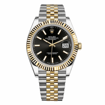 Rolex Datejust 41mm 126333-0014 Jubilee Stainless Steel & Yellow Gold Watch Black Dial