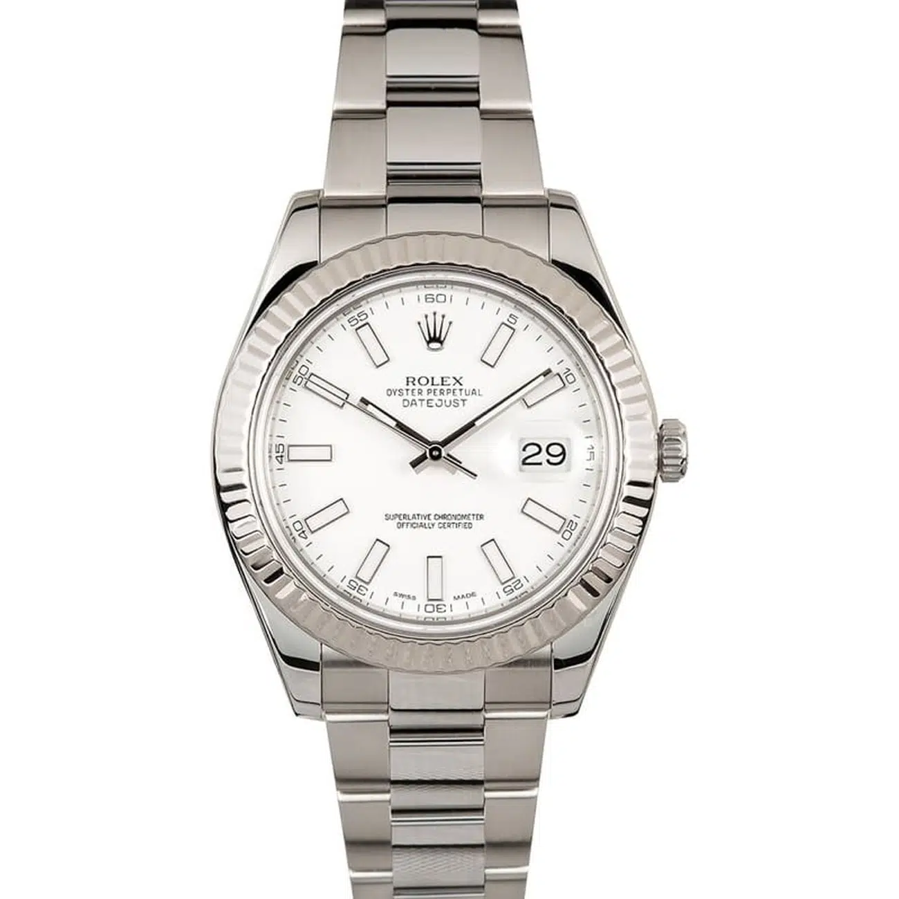 Rolex Datejust II 116334-0006 White Index Dial Stainless Steel Watch