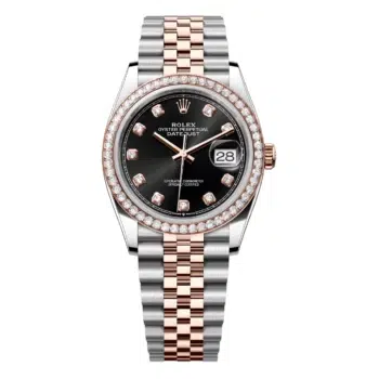 Rolex Datejust 36mm 126281RBR-0007 jubilee Bracelet Stainless Steel & Rose Gold Watch Black Diamond Dial