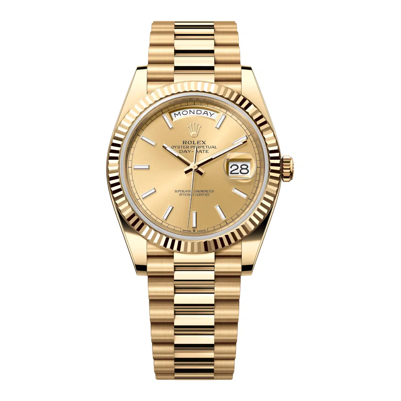 Rolex Day-Date 228238-0003 Champagne Index Dial President Yellow Gold Watch - 2023