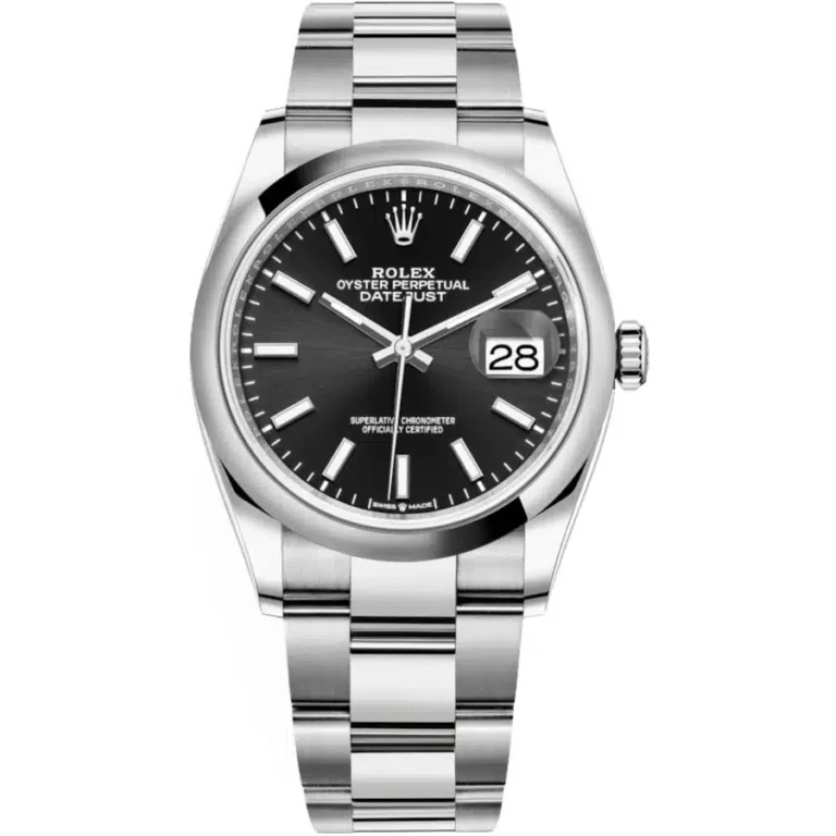 Rolex Datejust 36mm 126200-0004 Oyster Stainless Steel Watch Black Index Dial 2024