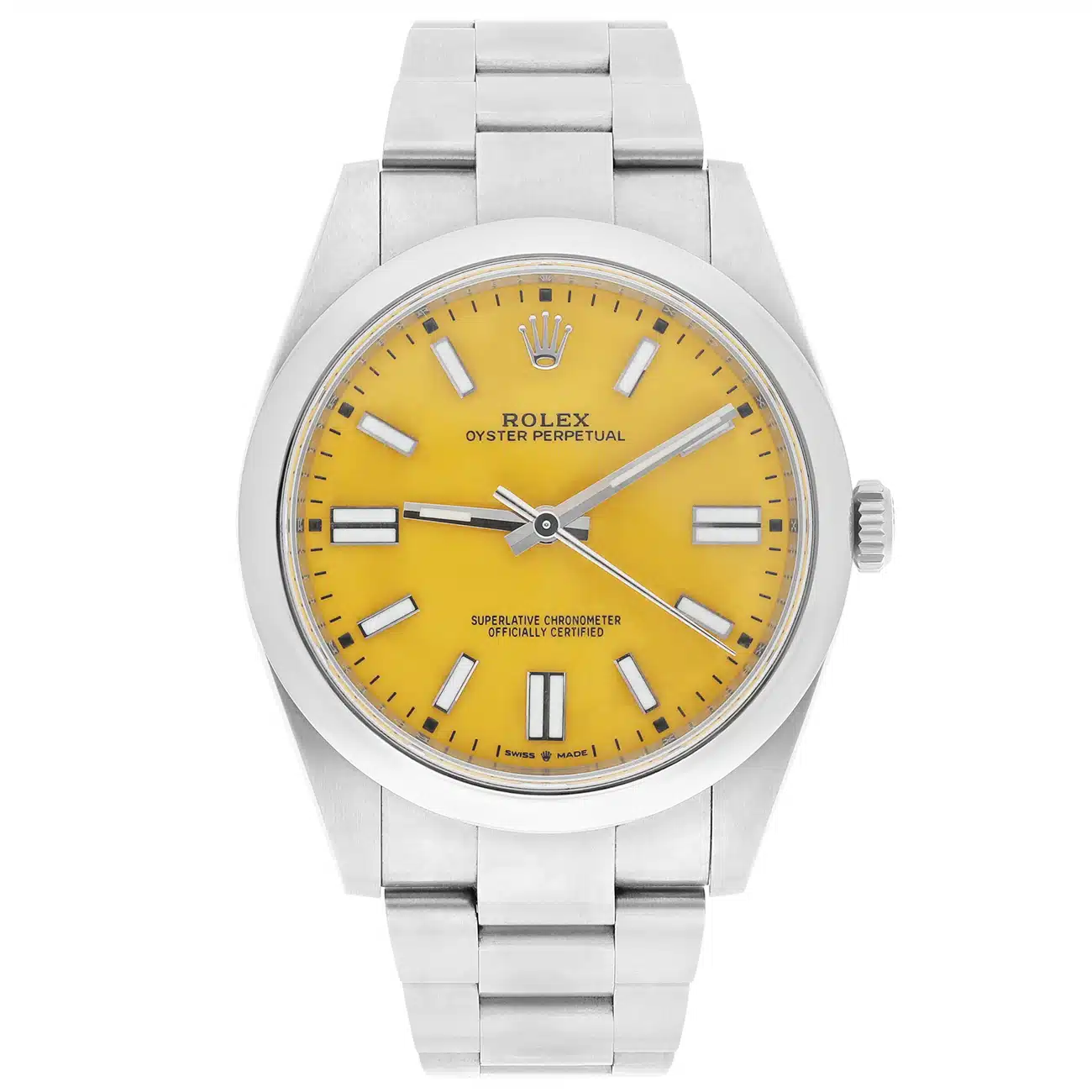 Rolex Oyster Perpetual 41mm 124300-0004 Yellow Dial Stainless Steel Watch – image 2