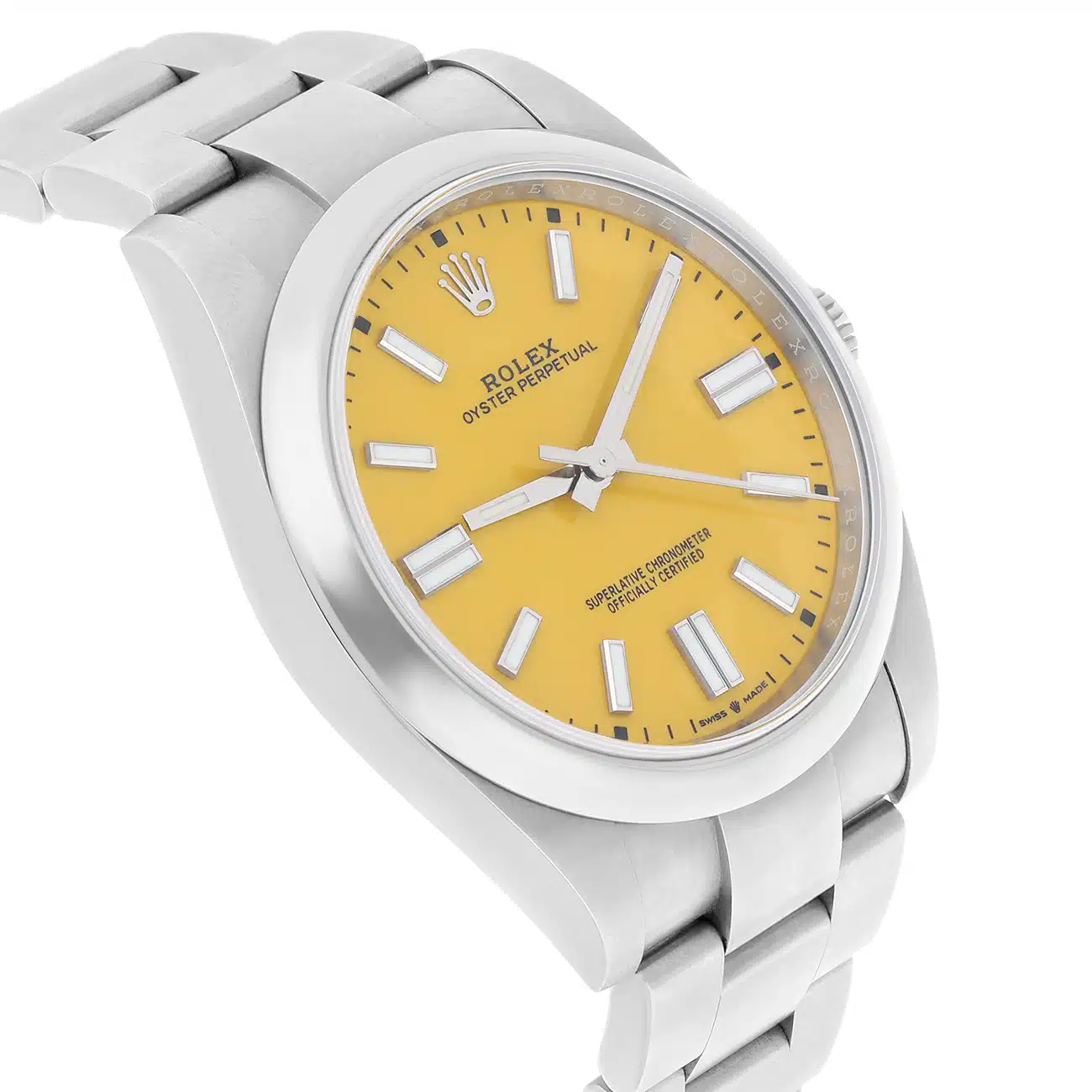 Rolex Oyster Perpetual 41mm 124300-0004 Yellow Dial Stainless Steel Watch – image 5