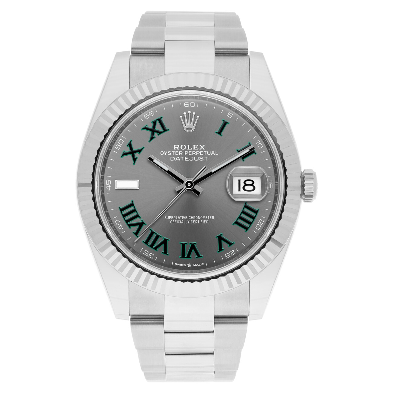 Rolex Datejust 126334-0021 Oyster Stainless Steel with Wimbledon Roman Dial Watch 2020