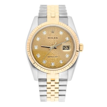Rolex Datejust 36mm 116233-0155 Jubilee Stainless Steel & Yellow Gold Watch Champagne Jubilee Diamond Dial