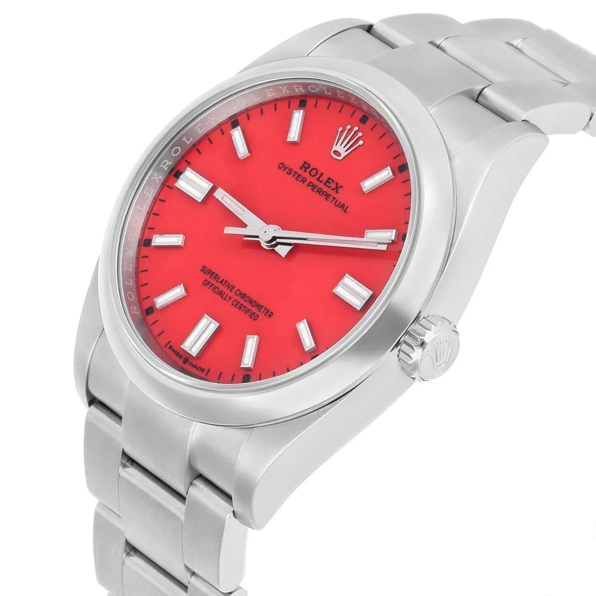 Rolex Oyster Perpetual 36 Coral Red Dial 126000-0007 Model Stainless Steel Discontinued Unisex Watch – image 6