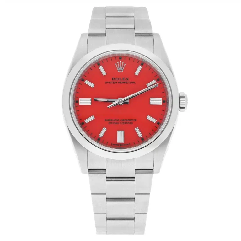 Rolex Oyster Perpetual 36 Coral Red Dial 126000-0007 Model Stainless Steel Discontinued Unisex Watch