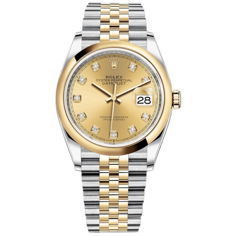 Rolex Datejust 41mm 126303-0012 Jubilee Stainless Steel & Yellow Gold Watch Champagne Diamond Dial 2024