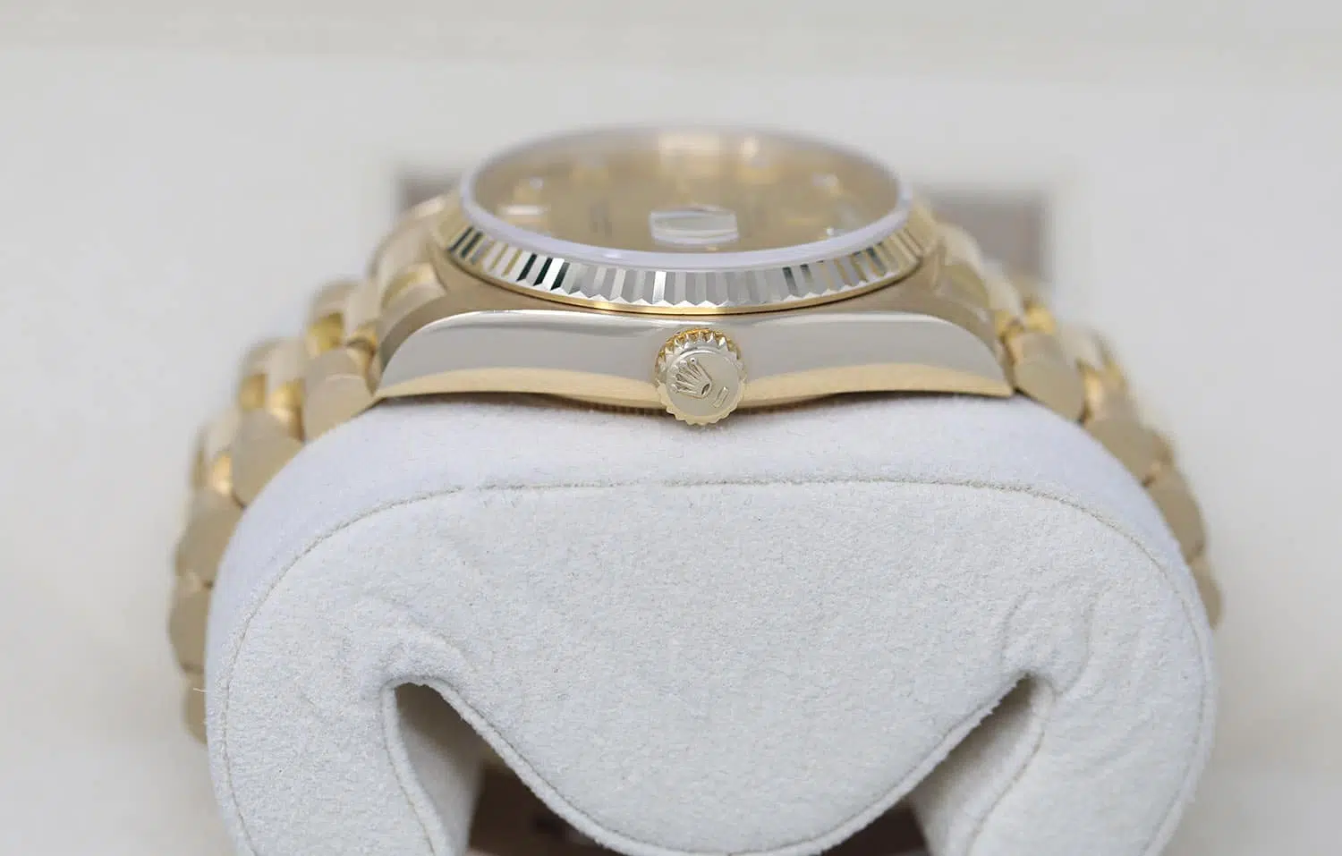 Rolex Day-Date Presidential Yellow Gold Watch Factory Champagne Diamond Dial 18238 Double Quick-Set – image 3