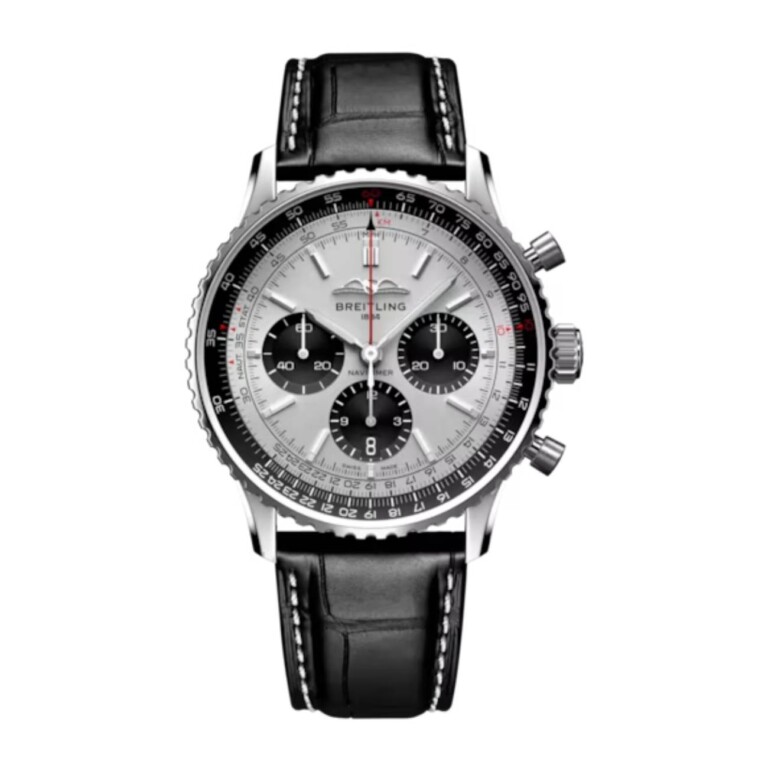Breitling Navitimer B01 Chronograph AB0138241G1P1 43MM Silver Dial Bidirectional Rotating Bezel Stainless Steel With Black