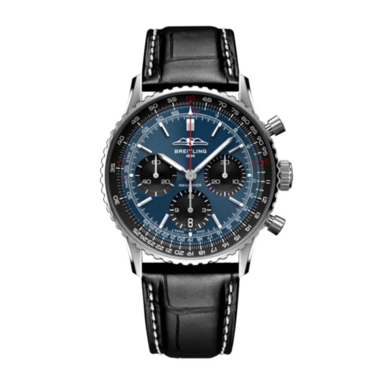Breitling Navitimer B01 Chronograph AB0139241C1P1 41MM Blue Dial Bidirectional Rotating Bezel Stainless Steel with Black