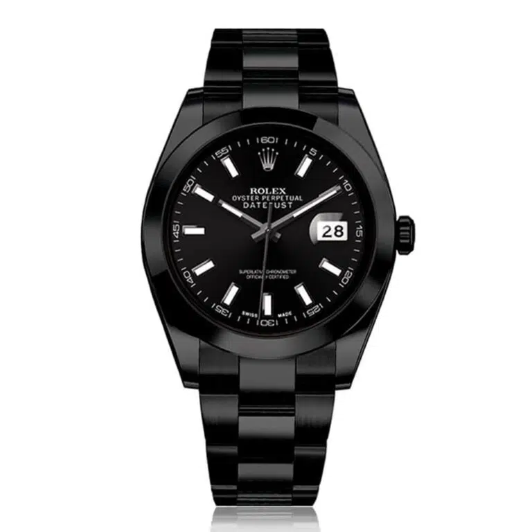 Rolex 41mm Datejust II Black PVD/DLC Watch Oyster Band Black Dial