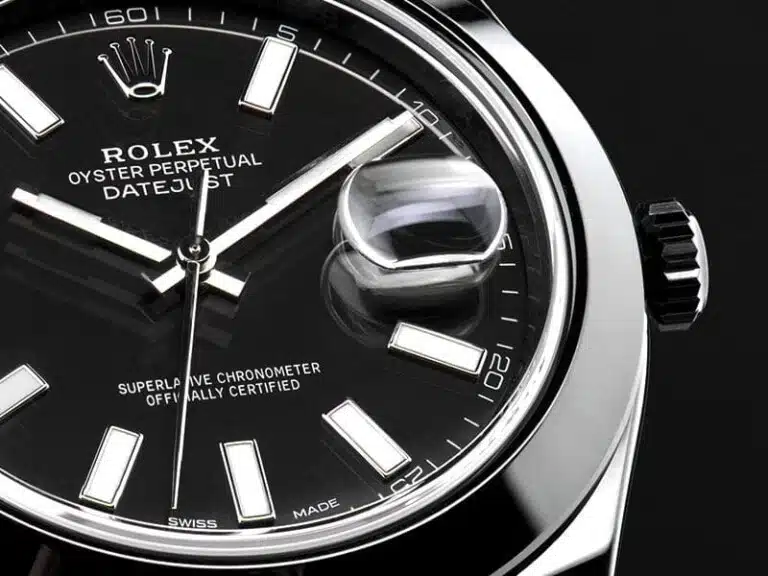 Rolex Datejust II 126300 black PVD/DLC watch, black dial, detail