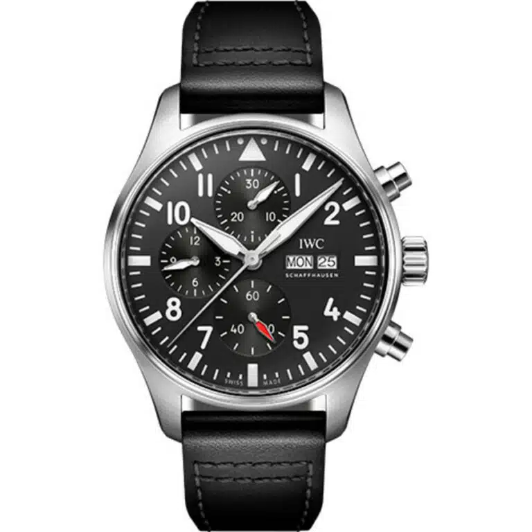 IWC Pilot IW378001 Stainless Steel Black Dial Black Calfskin Strap
