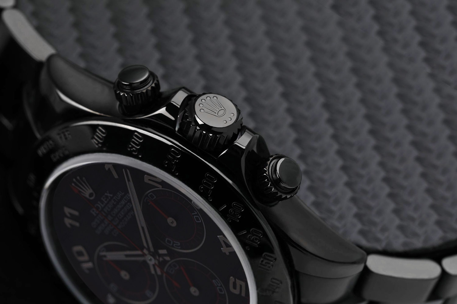 Rolex Daytona Black/Red Arabic Racing Dial Black PVD/DLC Coated  Watch 116523 - Image 3