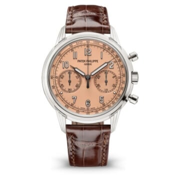 Patek Philippe Complications 5172G-010 White Gold with Brown Leather Watch Salmon Dial