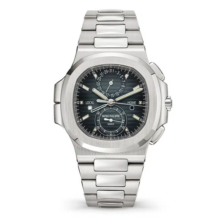 Patek Philippe Nautilus 5990/1A-011 Chronogragh Dual Time Stainless Steel Watch Sunburst Blue with Black-gradient Rim Dial 2024