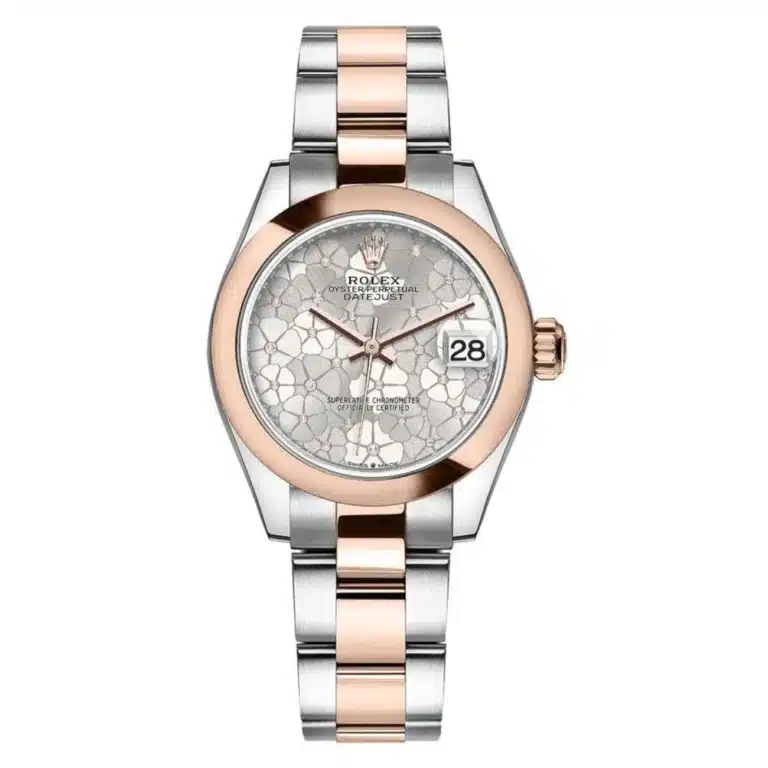 Rolex Datejust 31mm 278241-0031 Oyster Stainless Steel & Rose Gold Watch Silver Floral Dial