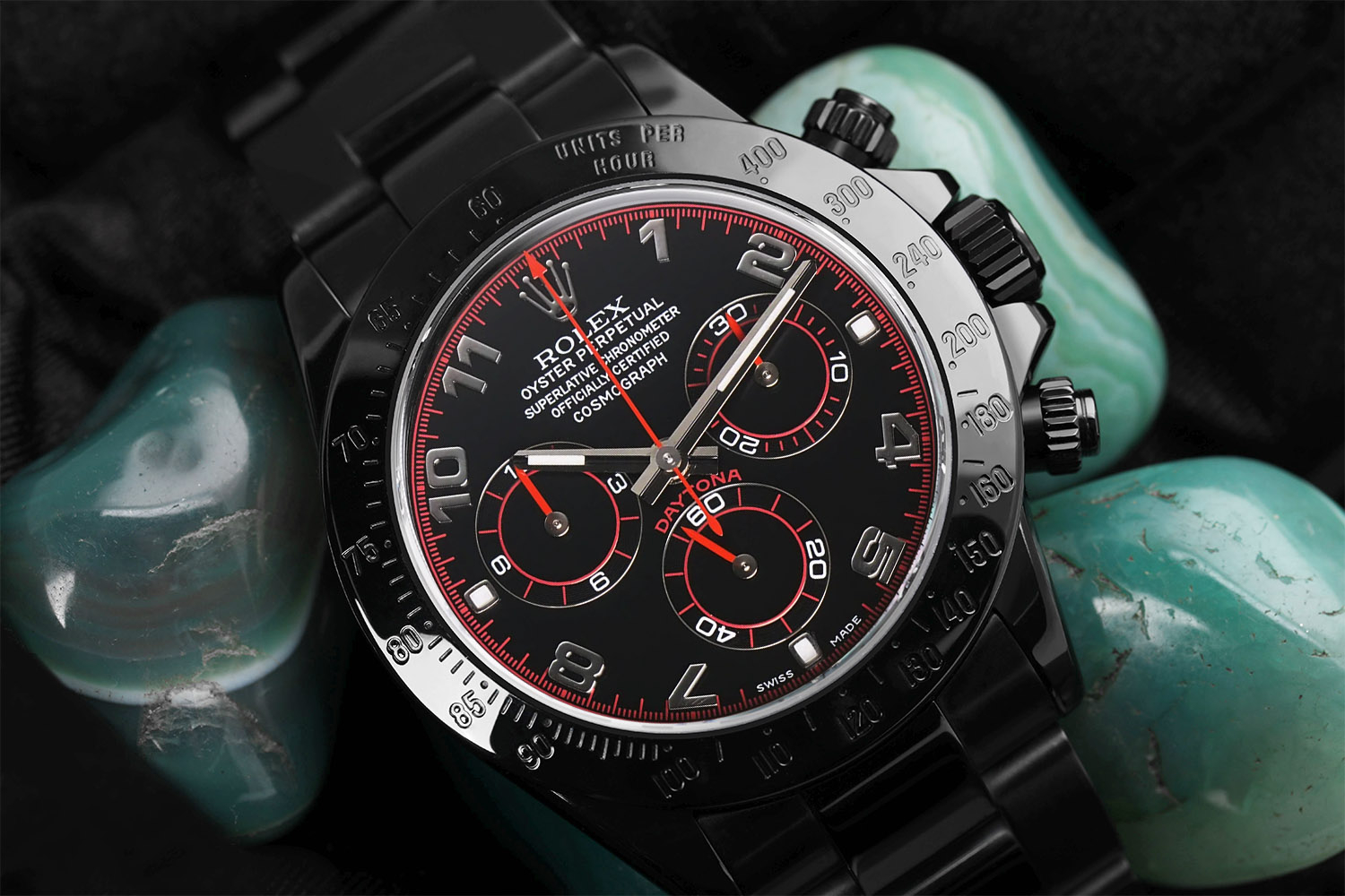 Rolex Daytona Black/Red Arabic Racing Dial Black PVD/DLC Coated  Watch 116523 - Image 8