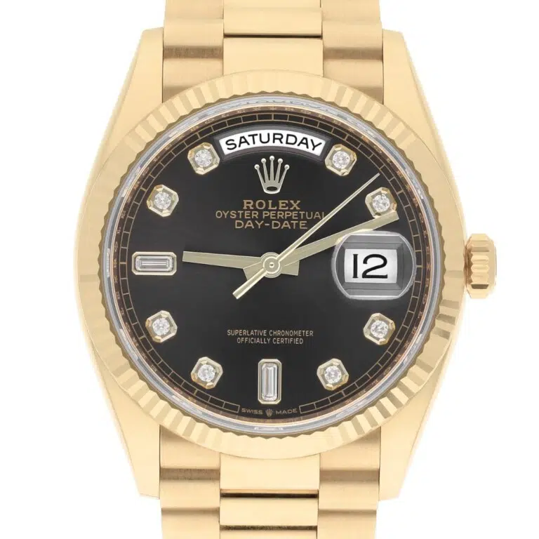 Rolex Day Date 36mm Dark Gray Diamond Dial Yellow Gold Watch 128238 Box/Papers – image 2