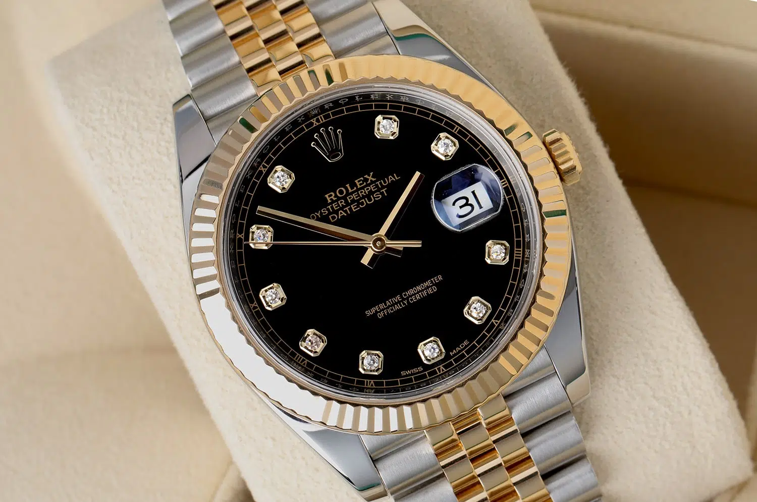 Rolex Datejust 126333-0006 41 MM Black Dial Fixed Fluted