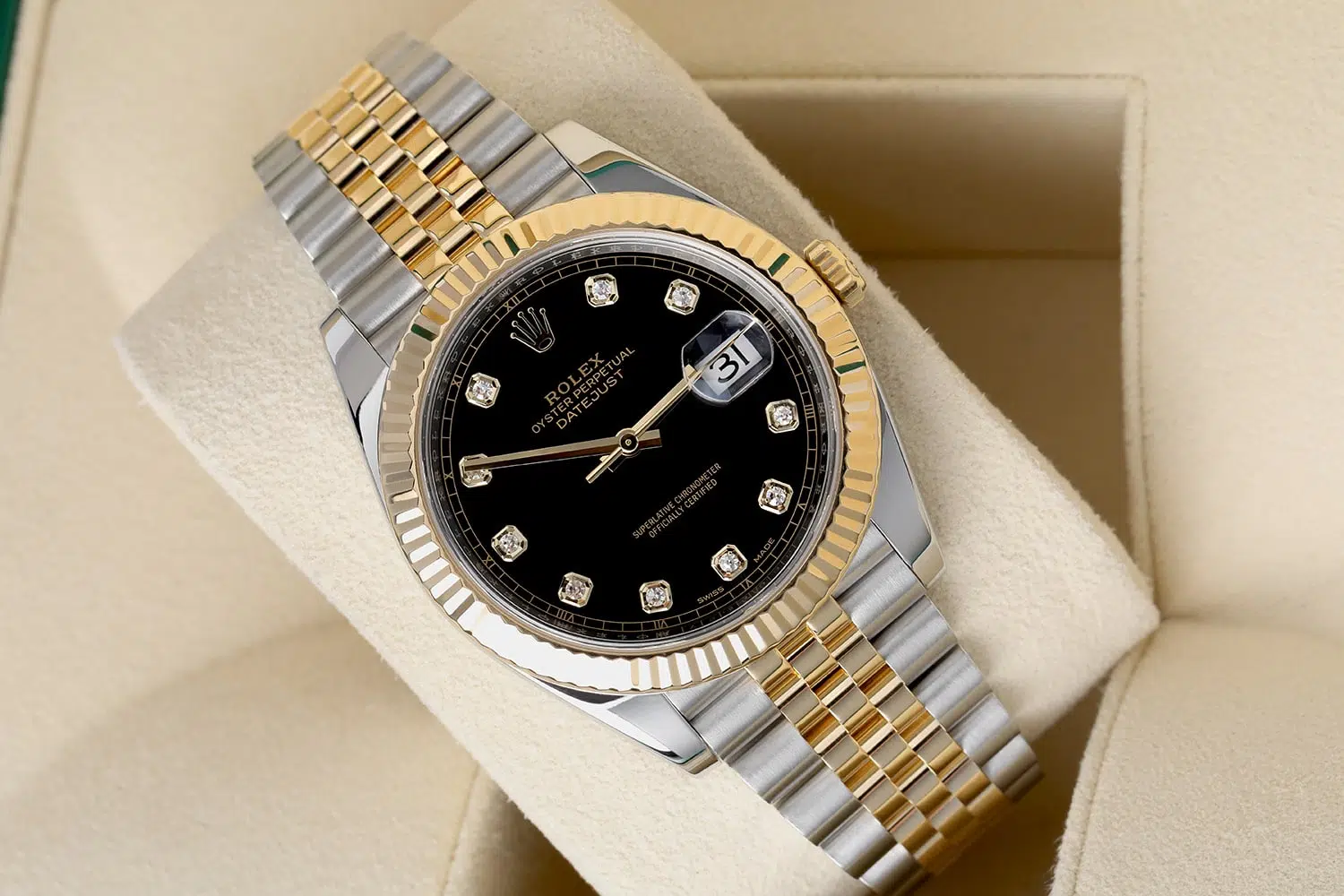 Rolex Datejust 126333-0006 Stainless Steel Yellow Gold with Black Diamond Dial Watch – image 3