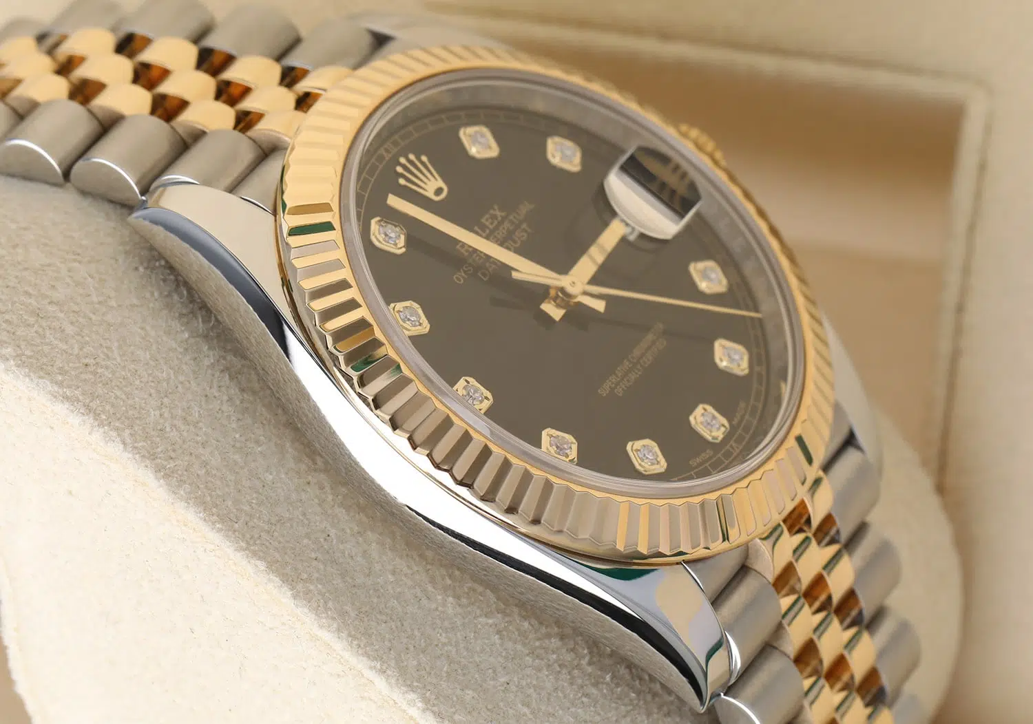 Rolex Datejust 126333-0006 Stainless Steel Yellow Gold with Black Diamond Dial Watch – image 5
