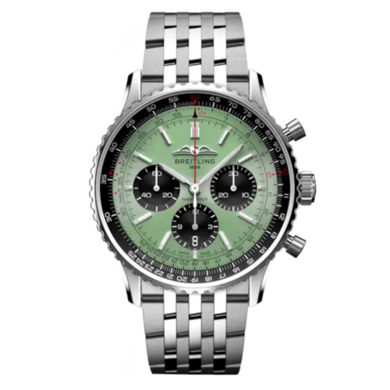 Breitling Navitimer B01 Chronograph AB0138241L1A1 43mm Mint Green Dial Bidirectional Rotating Bezel Stainless Steel with