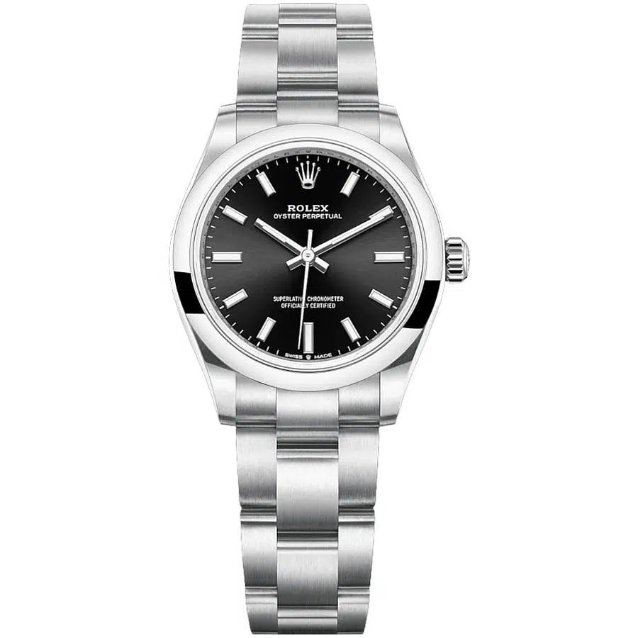 Rolex Oyster Perpetual 277200-0002 31mm Stainless Steel with Black Dial Ladies Watch 2024