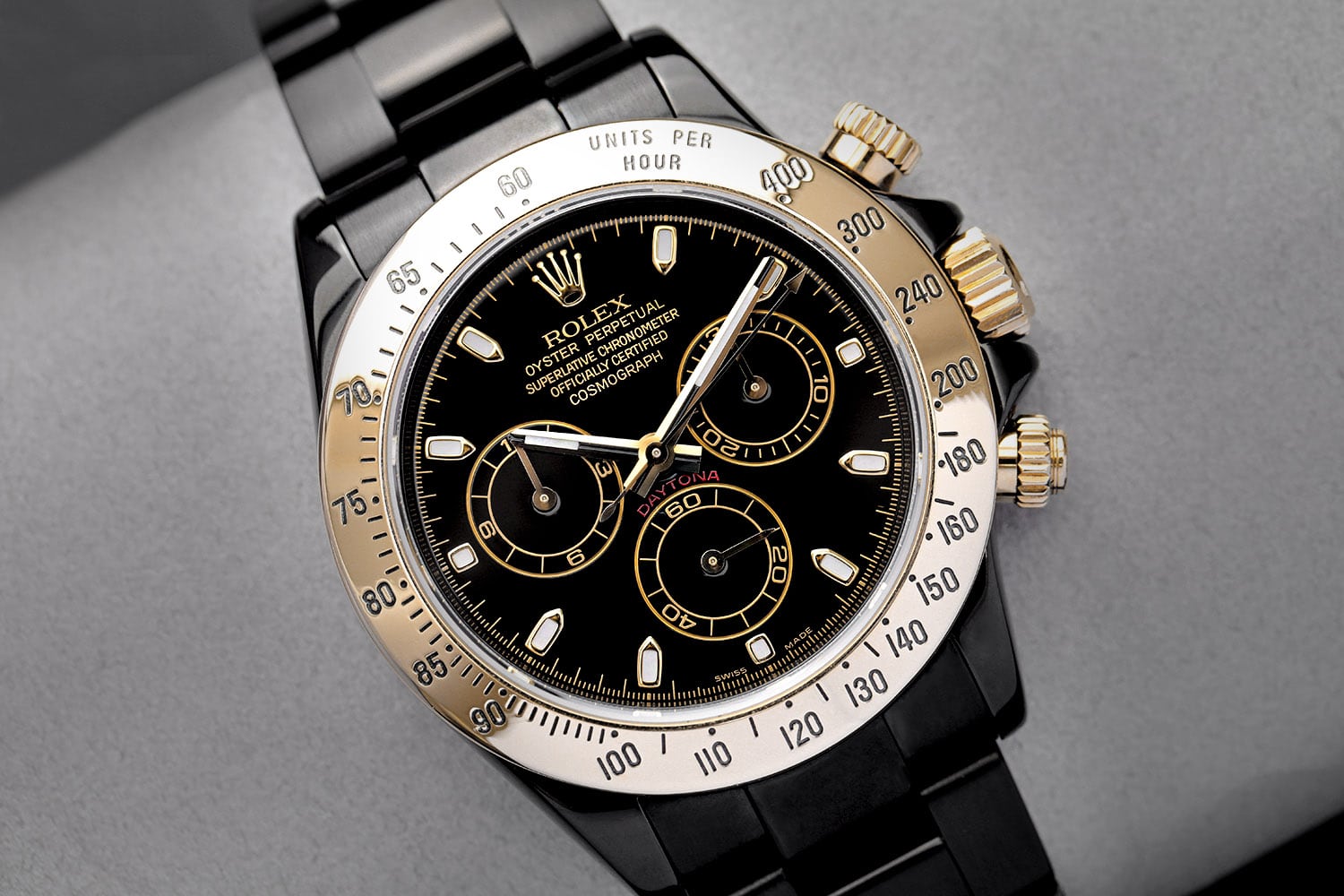Rolex Cosmograph Daytona Black PVD/DLC Coated Watch with Yellow Gold Bezel 116523 - Image 3