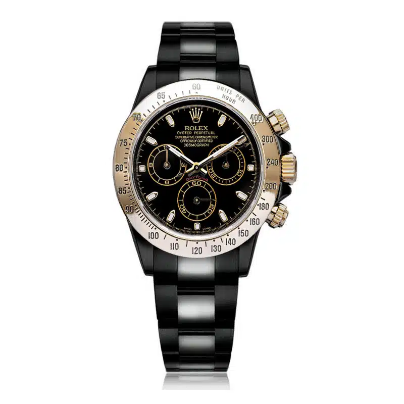 Rolex Cosmograph Daytona Black PVD:DLC 116523 Rolex Cosmograph Daytona Black PVD/DLC Coated Watch with Yellow Gold Bezel 116523