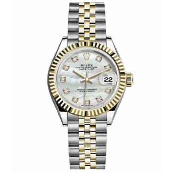 Rolex Lady-Datejust 179173 26mm Steel & Yellow Gold Watch Champagne Roman Dial Jubilee