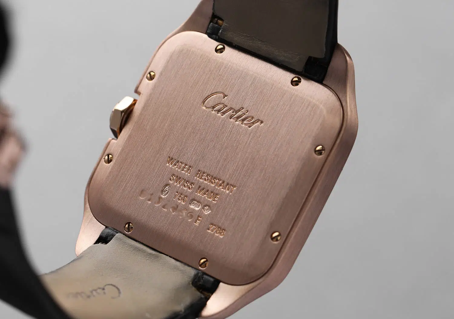 Cartier Santos Dumont Ladies Rose Gold Quartz Watch Leather Band W2009251 2788 – image 6