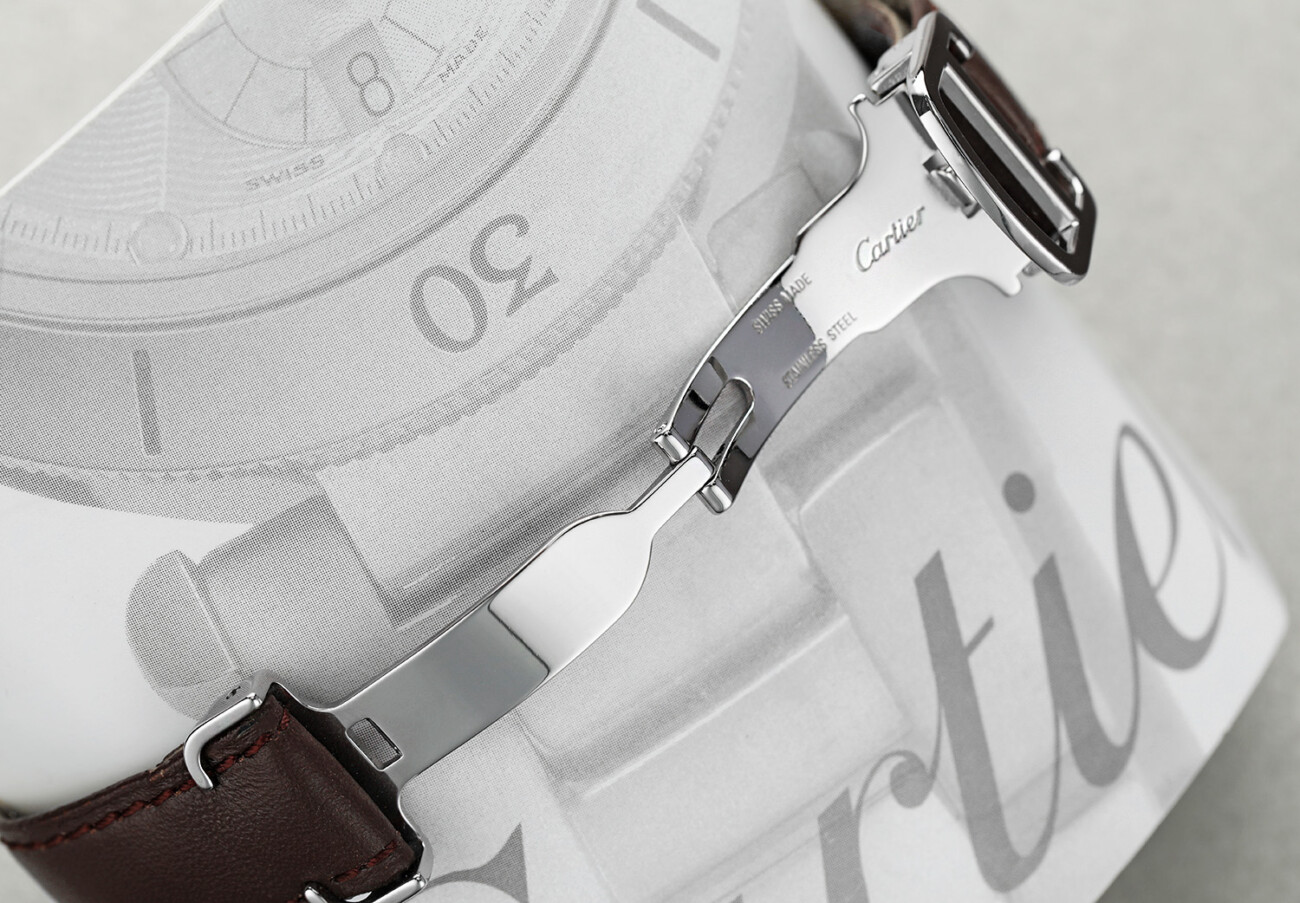 Cartier Tank Solo Panther/Leopard Dial Stainless Steel Watch Model 3170