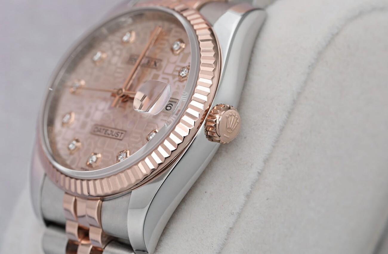 Rolex Datejust 116231-0058 Steel and Rose Gold 36mm Anniversary Pink Diamond Dial Jubilee Band