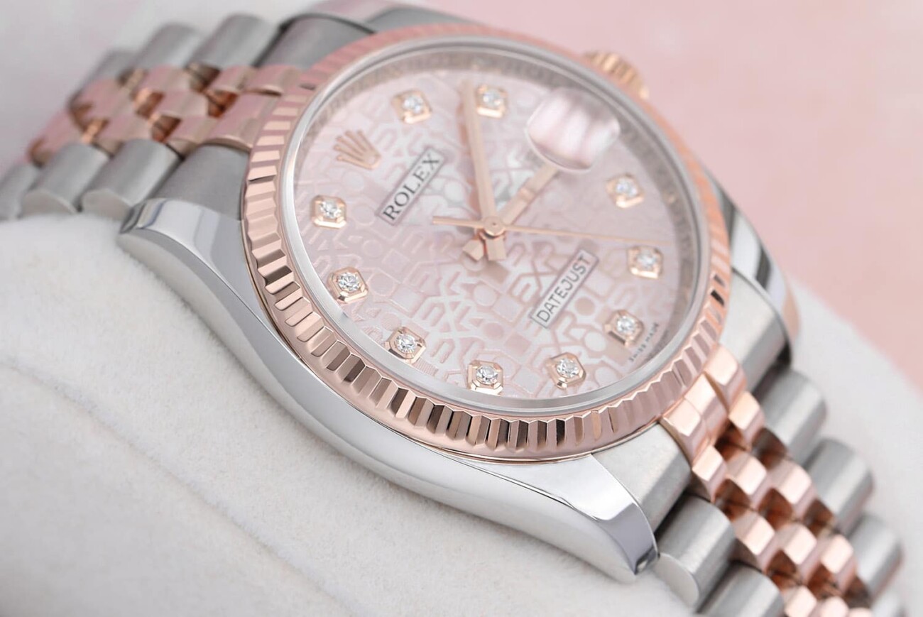 Rolex Datejust 116231-0058 Steel and Rose Gold 36mm Anniversary Pink Diamond Dial Jubilee Band