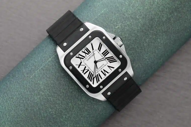 Cartier Santos 100 Men's Watch W20121U2 Stainless Steel Watch with Black Rubber – image 2