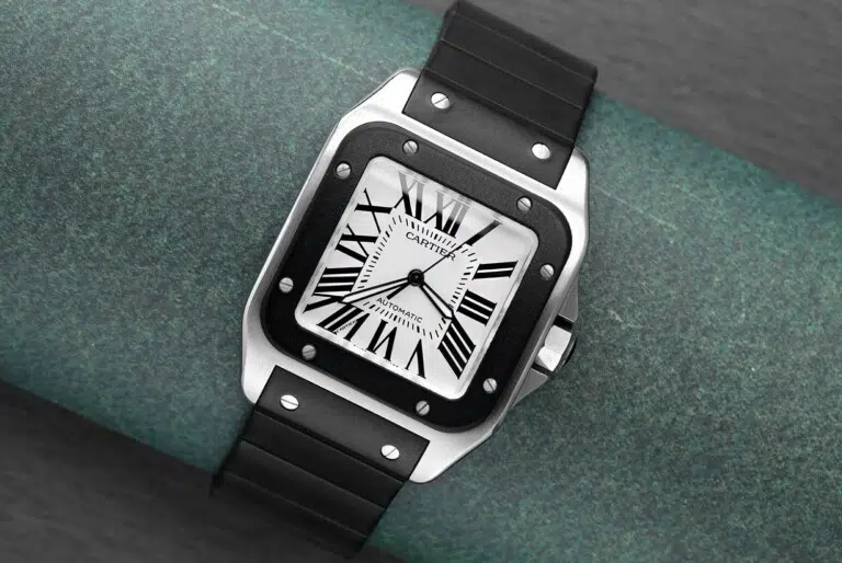 Cartier Santos 100 Men's Watch W20121U2 Stainless Steel Watch with Black Rubber – image 3