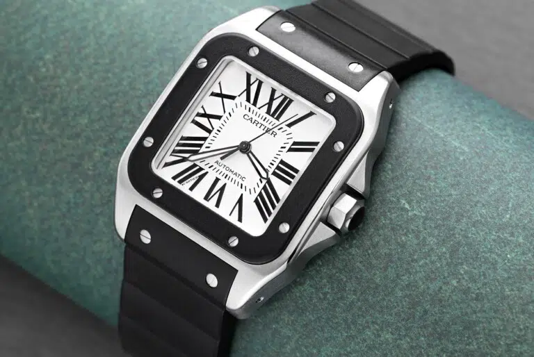 Cartier Santos 100 Men's Watch W20121U2 Stainless Steel Watch with Black Rubber – image 4