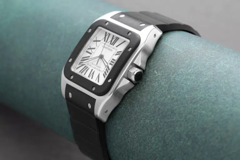 Cartier Santos 100 Men's Watch W20121U2 Stainless Steel Watch with Black Rubber – image 5