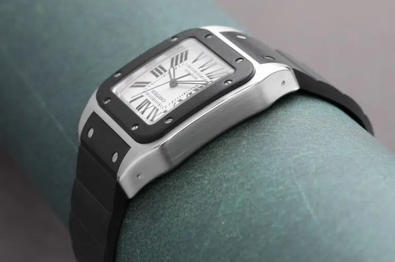 Cartier Santos 100 Men's Watch W20121U2 Stainless Steel Watch with Black Rubber – image 6