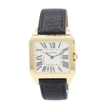 Cartier Santos Dumont 2787 18k yellow gold watch, ivory Roman dial