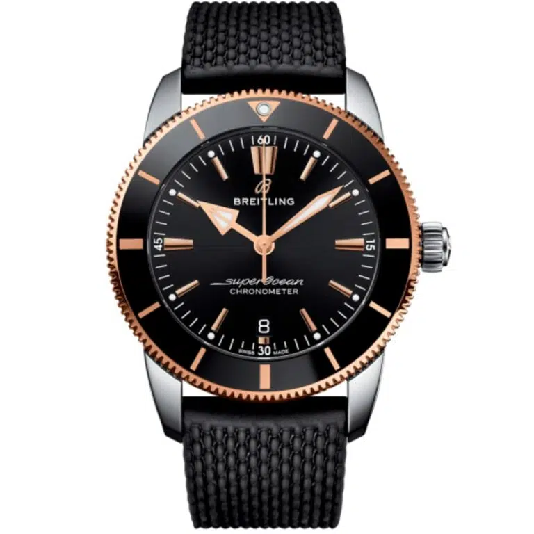 Breitling Superocean Heritage 44mm Stainless Steel & Rose Gold With Black Rubber Watch Black Dial UB2030121B1S1