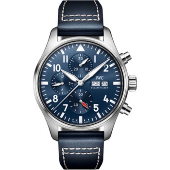 IWC Pilot Chronograph IW378003 Stainless Steel With Blue Leather Watch Blue Dial 2024