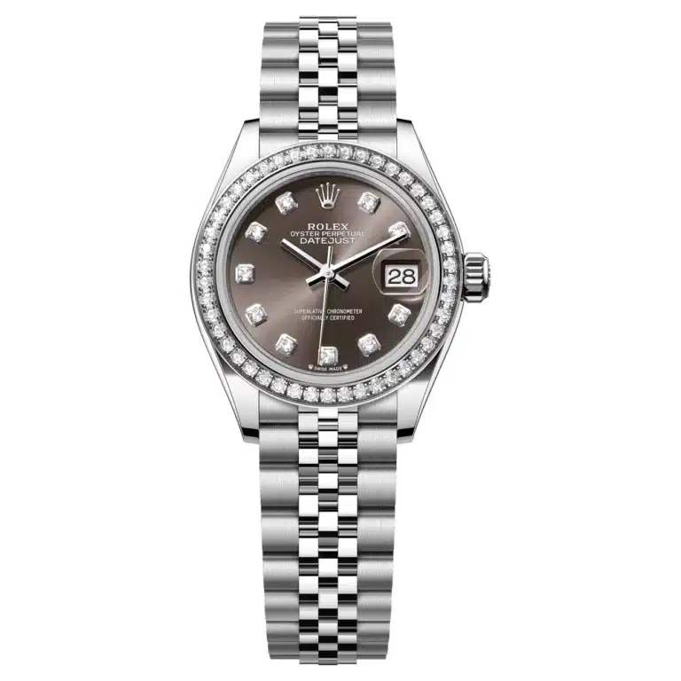 Rolex Datejust 28mm 279384RBR-0017 Jubilee Stainless Steel with Diamond Bezel Watch Grey Diamond Dial