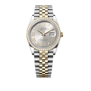 Rolex Datejust 36mm Stainless Steel and Yellow Gold Custom Diamond Bezel Custom Diamond Dial 2005-2006